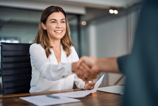 woman getting promotion